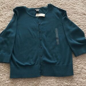 Ann Taylor Blue Cardigan Sweater Relaxed Fit